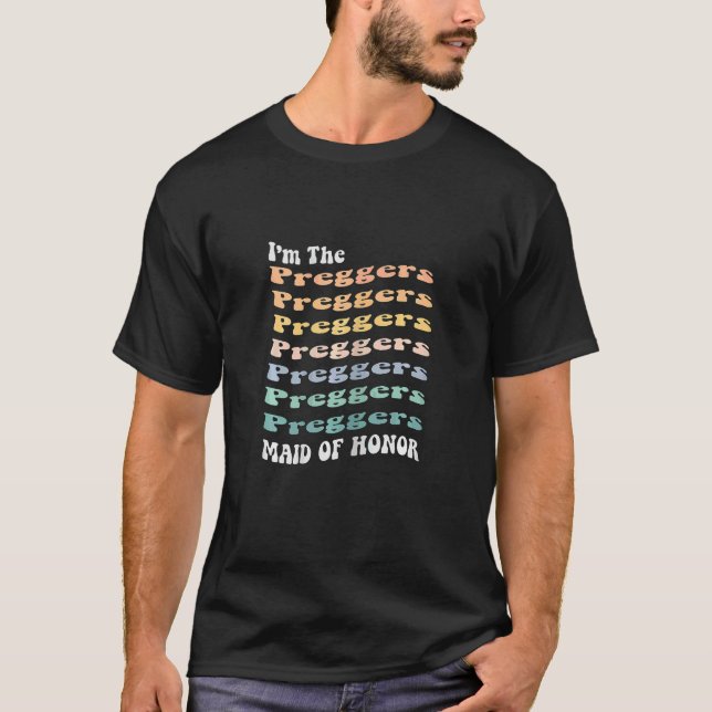 Camiseta Dama de Honor Embarazada Combinando con la Soltera (Anverso)