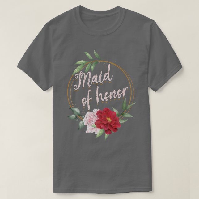 Camiseta Dama De Honor Floral Boda Regalo Despedida De Solt (Diseño del anverso)
