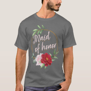 Camiseta Dama De Honor Floral Matrimonio Boda Regalo Nupcia