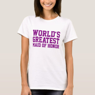 Camiseta Dama de honor más grande del mundo púrpura