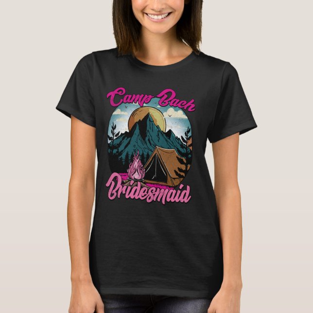 Camiseta Dama de honor Retro Camping Camp Despedida de solt (Anverso)