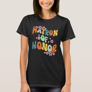Camiseta Dama De Honor Retro Groovy Damas De Honor Despedid