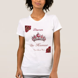 Camiseta Dama de honor Roses rojos Quinceañera espacio de n