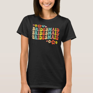 Camiseta Dama de honor Squad de boda Desfile nupcial Groovy