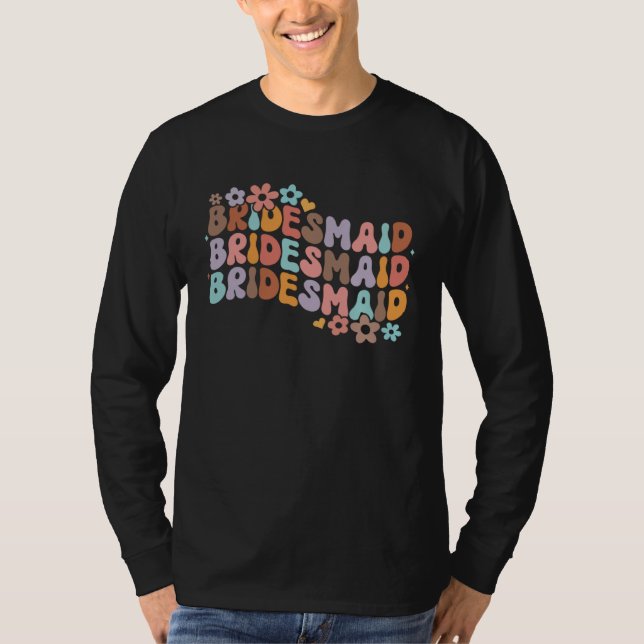 Camiseta Dama de honor Squad de boda Desfile nupcial Groovy (Anverso)