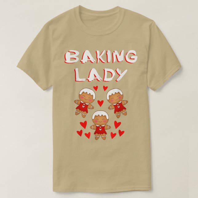 Camiseta Dama de la boca Hagamos galletas de pan de jengibr (Diseño del anverso)