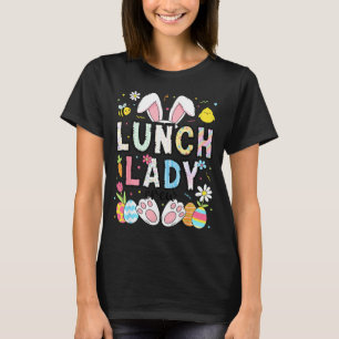 Camiseta Dama de la comida divertida Bunny Cafetería Feliz