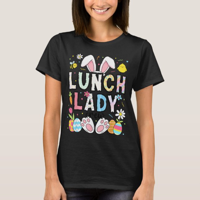 Camiseta Dama de la comida divertida Bunny Cafetería Feliz  (Anverso)