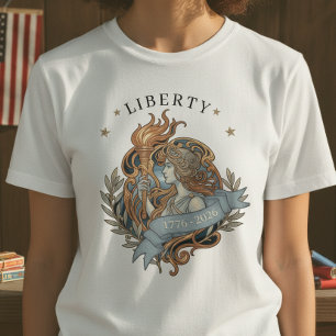 Camiseta Dama de la Libertad Art Nouveau USA 250 Motivo ID1