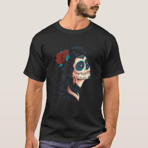 Camiseta Dama de la Muerta La Calavera Catrina Santa Mu
