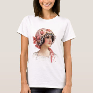 Camiseta Dama de la Vintage en Bonnet florida de seda