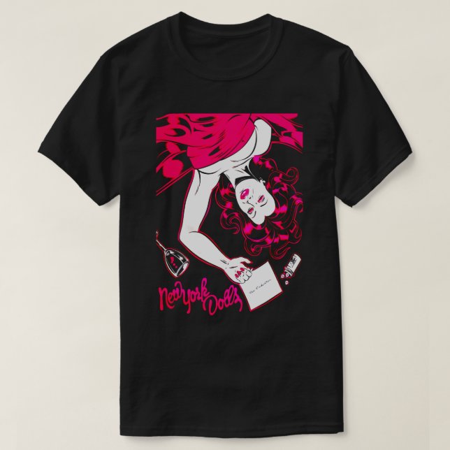 Camiseta Dama de muñecas (rosadas) de Nueva York (Diseño del anverso)