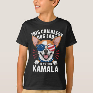 Camiseta Dama de perro sin hijos vota por Kamala-harris 202