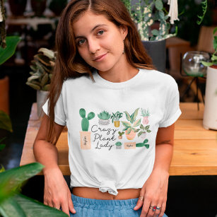 Camiseta Dama de planta loca   Plantas de acuarela de Moda