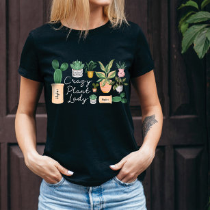 Camiseta Dama de planta loca   Plantas de acuarela de Moda