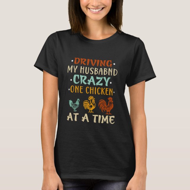Camiseta Dama de Pollo Loca Pollo Divertido (Anverso)