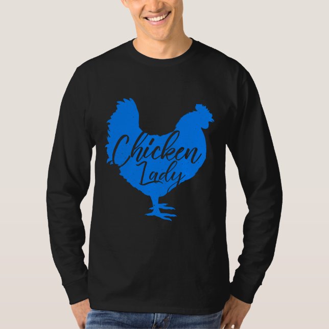 Camiseta Dama de pollo para mujeres azul (Anverso)