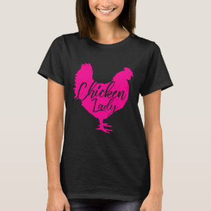 Camiseta Dama de pollo para mujeres rosadas