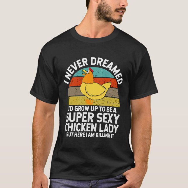 Camiseta Dama de pollo retro (Anverso)