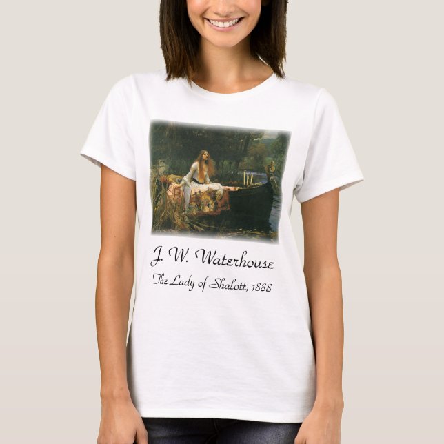 Camiseta Dama de Shalott en barco por John William Waterhou (Anverso)