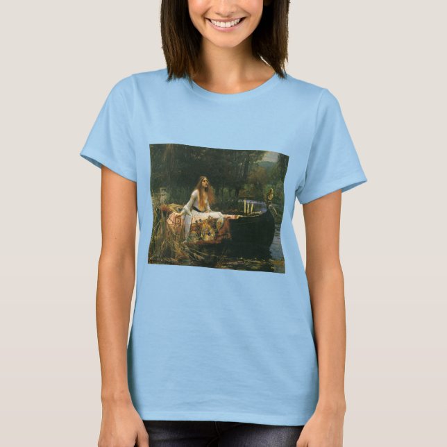 Camiseta Dama de Shalott en barco por John William Waterhou (Anverso)