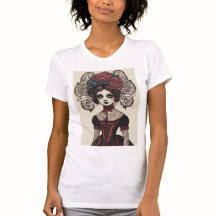 Dama de tatuajes (con color de fondo)