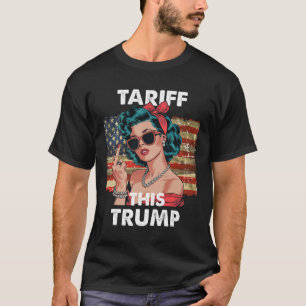 Camiseta Dama De Vintage Dando El Arancel Del Dedo Medio Es
