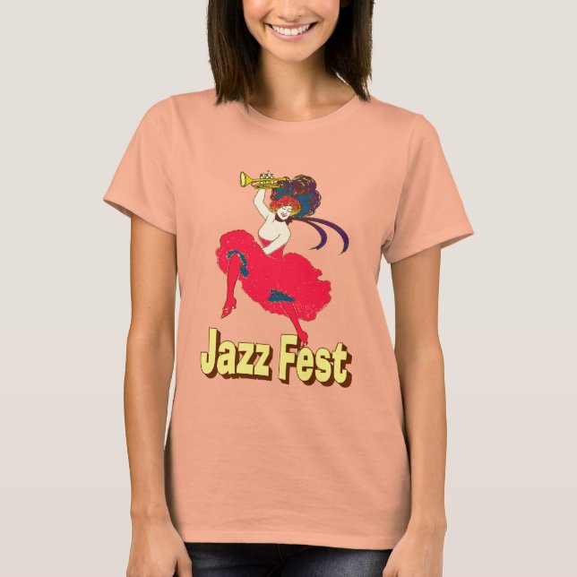 Camiseta Dama del Festival de Jazz con cuerno (Anverso)