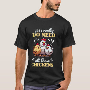 Camiseta Dama Divertida de las Gallinas Solo Quiero Imprimi