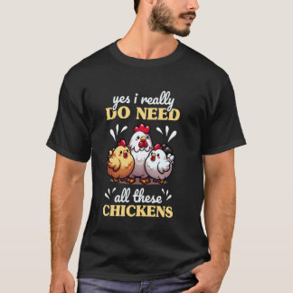 Camiseta Dama Divertida de las Gallinas Solo Quiero Imprimi