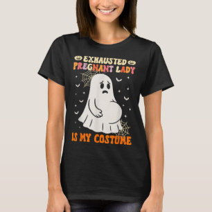 Camiseta Dama Embarazada Exhaustada Es Mi Vestido Halloween