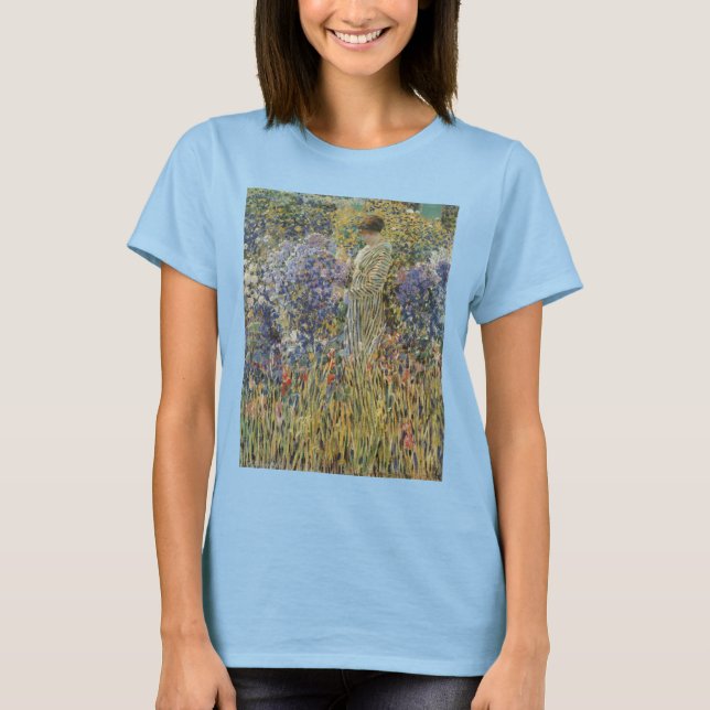 Camiseta Dama en un jardín de Frederick Frieseke, Bella Art (Anverso)