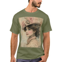 Dama Floral Victoriana Vintage Sombrero Elegante R