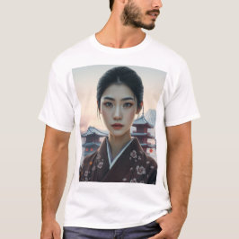 Camiseta Dama japonesa en Kimono