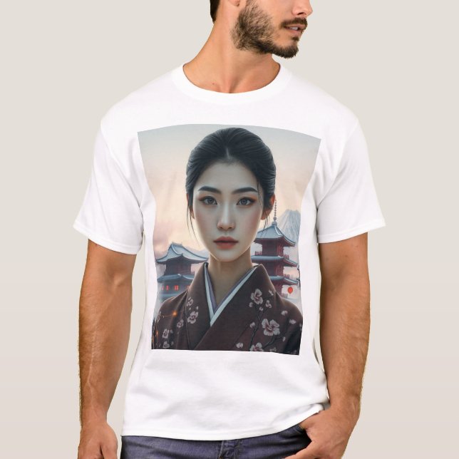 Camiseta Dama japonesa en Kimono (Anverso)