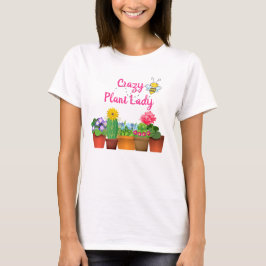 Camiseta Dama Loca de las Plantas Lindas / Jardín de Cactus