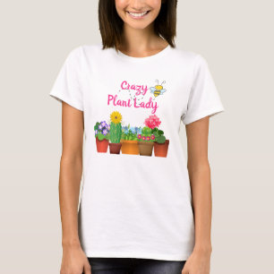 Camiseta Dama Loca de las Plantas Lindas / Jardín de Cactus