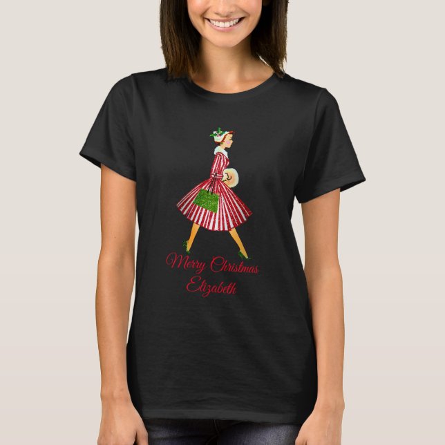 Camiseta Dama retro dulce navidad (Anverso)