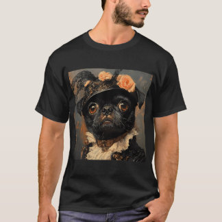 Camiseta Dama Victoriana Pug - Hermosa pequeña dama Pug - E