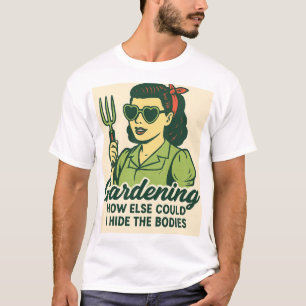Camiseta Dama Vintage de los 50 con Horca de Jardín Humor N
