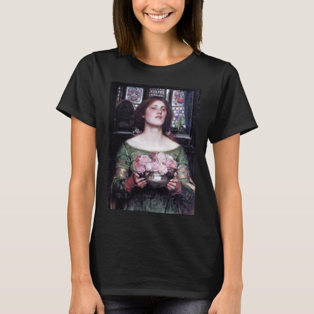 Camiseta Dama y Rosas, John William Waterhouse (Anverso)