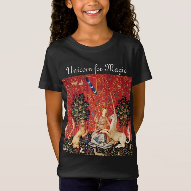 Camiseta DAMA Y UNICORN PARA Flores DE Fantasía MÁGICA, Ani (Anverso)