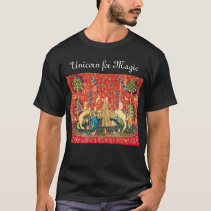 Camiseta DAMA Y UNICORN PARA Flores DE Fantasía MÁGICA, Ani