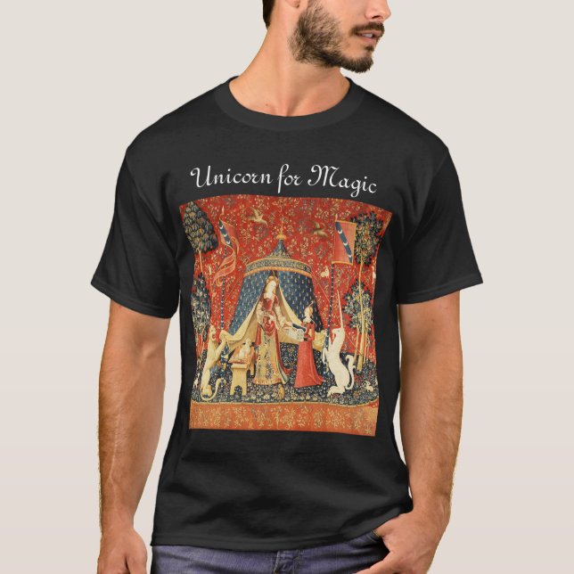 Camiseta DAMA Y UNICORN PARA Flores DE Fantasía MÁGICA, Ani (Anverso)