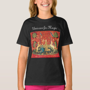 Camiseta DAMA Y UNICORN PARA Flores DE Fantasía MÁGICA, Ani