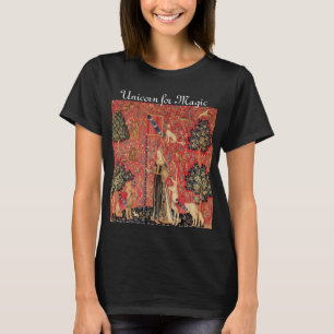 Camiseta DAMA Y UNICORNIO PARA MAGIA Flores de fantasía, An