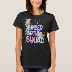 Camiseta Damas Chicas Teddy Bear Sleepover Squad Para Slumb