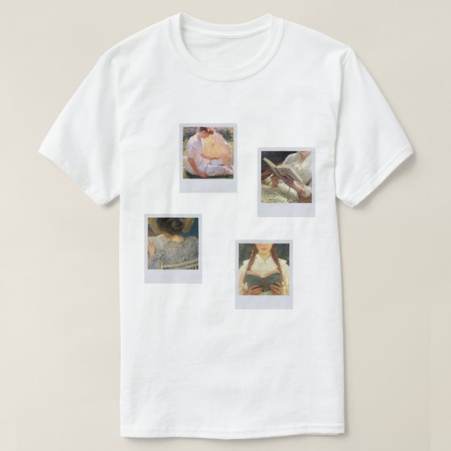 Camiseta damas de biblioteca - pinturas en conjunto de pola (Diseño del anverso)