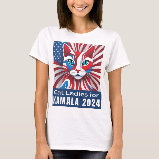 Camiseta Damas de gato para los demócratas de Kamala 2024 (Anverso)