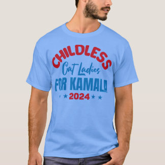 Camiseta damas de gato sin hijos para Kamala harris